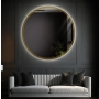 Okrągłe lustro w ramie złoty połysk z podświetleniem - BELLA LED